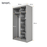 IDEA ID-18 - Szafa Przesuwna 2-drzwiowa Szara