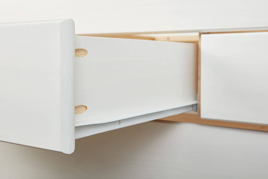 Łóżko RIEKA 90x200 drewniane białe