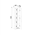 ASPEN-10 - Słupek Wysoki 2-drzwiowy 130cm Kaszmir