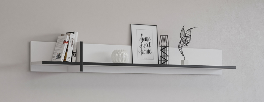 Cross - Półka Wisząca Biały Czarny Mat