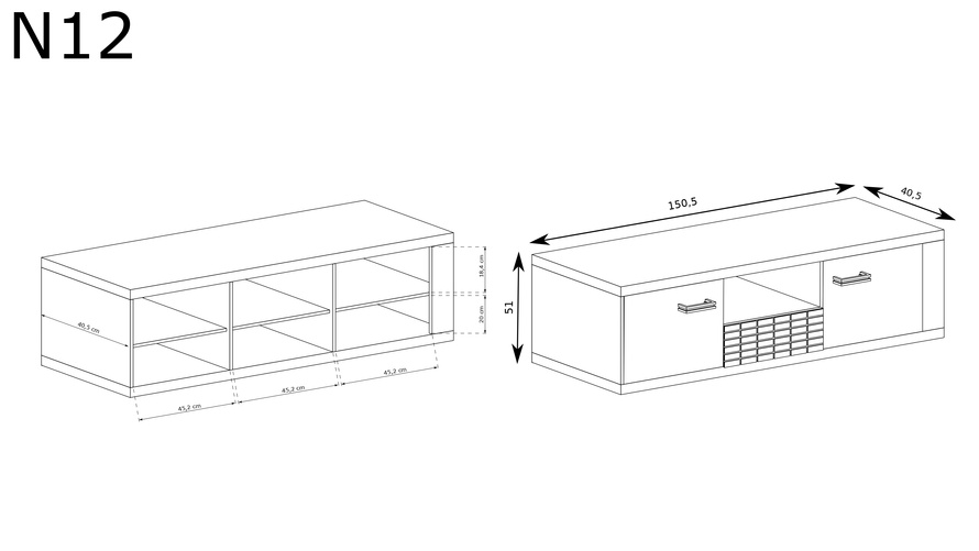 NATURAL-12 - Komoda RTV 2D1S Ribbeck
