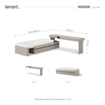 WOOW SET-WOS3P - Zestaw Biurko Prawe i Łóżko Szampański/Dąb Vincenza Bielona/Clay Grey