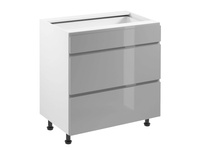 Szafka Kuchenna Dolna 3 Szuflady D80S3 Aspen Grey Szary Połysk