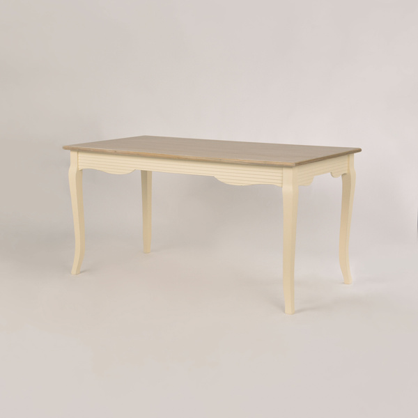 Pesaro 026 Stół 160 x 80 zdobiony prowansalski kremowy beżowy przecierany blat drewno/mdf