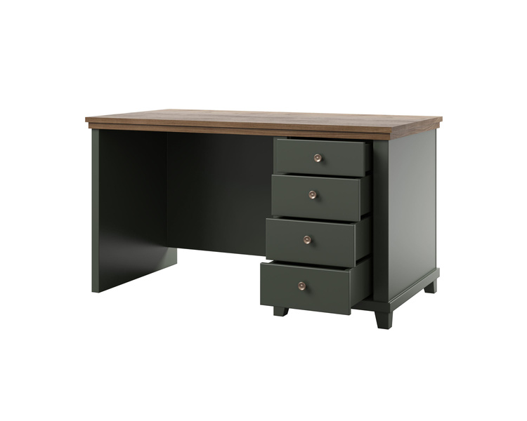 Evora Office - Biurko 4 Szuflady Zielony Dąb Lefkas