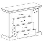 ANTICA-2 - Komoda 1D4S Kraft Złoty