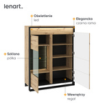 QUANT QA-06 - Szafka 1D1W Z Oświetleniem Dąb Artisan/Czarna