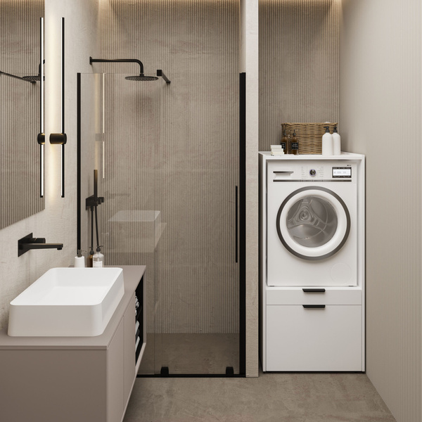 Andiamo - Zabudowa na Pralkę/Suszarkę 1S1P Biały Mat