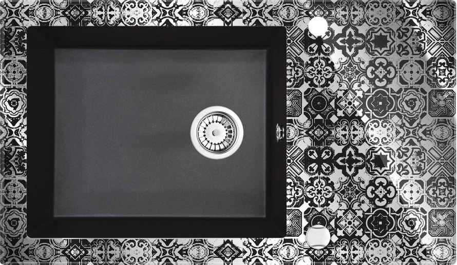 Zlewozmywak szklano-granitowy 1-komorowy z ociekaczem Capella Precious