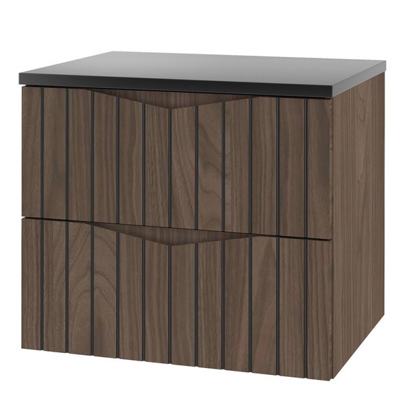 STELLA-02 - Szafka pod Umywalkę z Blatem 2S 60cm Orzech Zestaw-1