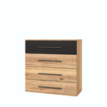 Beta – Komoda 4 Szuflady Dąb Mauvella Czarny mat