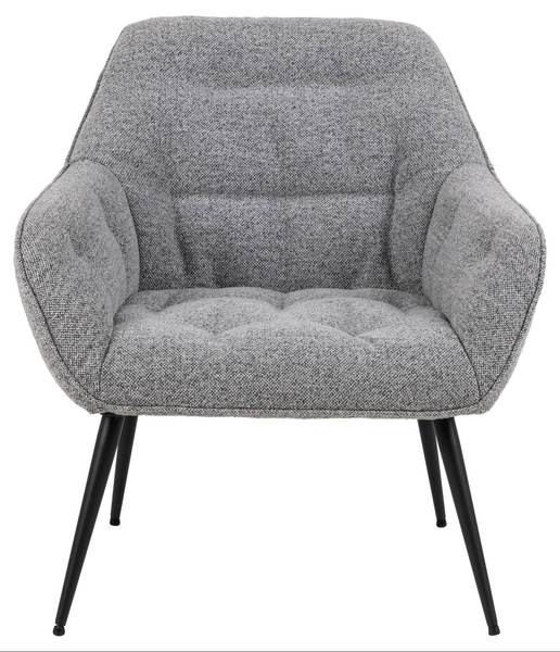 Brooke szary fotel na metalowych nogach