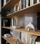 FITT FP-01 - Regał z Oświetleniem LED Grafit/Dąb Linearny/Natura/Szary Połysk