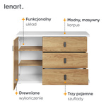 SIMI MS-05 - Komoda 1D3S Biała/Hikora Naturalna