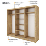 IDEA ID-01-3L - Szafa Przesuwna 3-drzwiowa 3 Lustra Dąb Shetland