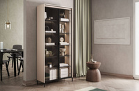 TREND TR-07 - Witryna 2-drzwiowa Z Oświetleniem Beż Piaskowy/Czarny