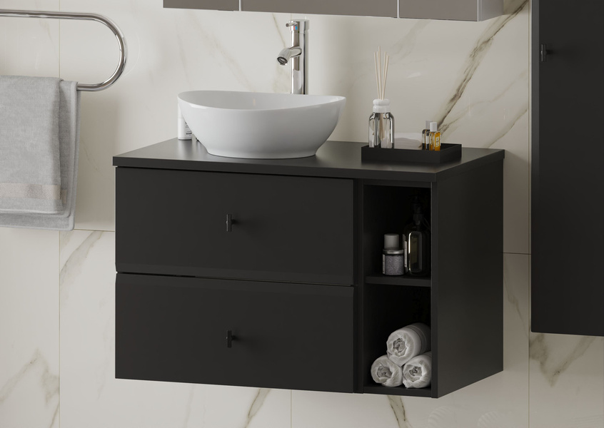 RAY-02 - Szafka pod Umywalkę 2S 60 cm Czarny Mat