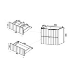 ARCOS-06 - Szafka pod Umywalkę z Blatem i Regałem 4S 140cm Czarny Mat Zestaw-7