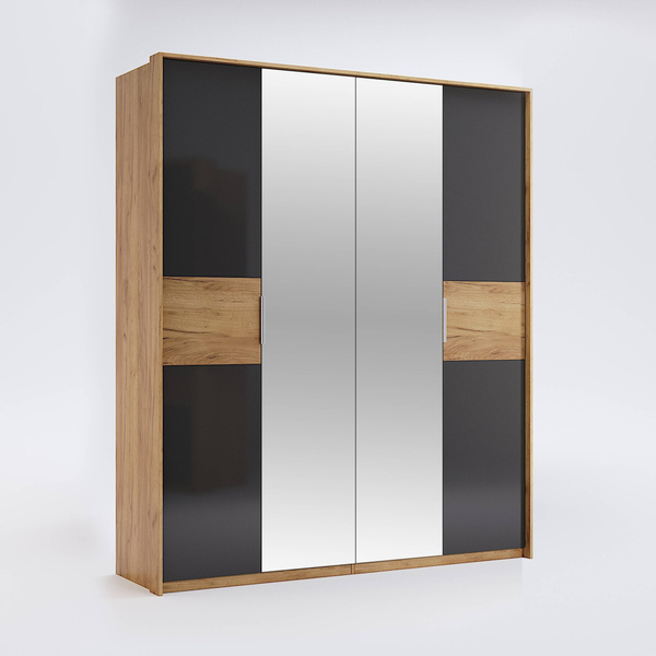 Ramona RA-14-LV - Szafa 4-drzwiowa z Lustrem Dąb Craft Lava Mat
