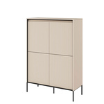 TREND TR-03 - Szafka 4-drzwiowa Z Oświetleniem Beż Piaskowy/Czarny