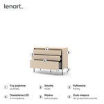 TREND TS-05 - Komoda 3 Szuflady z Oświetleniem LED Beż Piaskowy Czarny Mat
