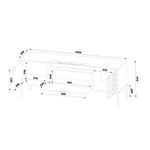 ASPEN-06 - Komoda RTV 3D z Soundbarem JBL i Oświetleniem LED Czarny Mat Czarny Stelaż