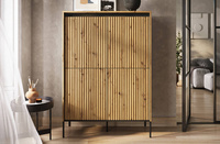 TREND TR-03 - Szafka 4-drzwiowa Z Oświetleniem Dąb Artisan/Czarny