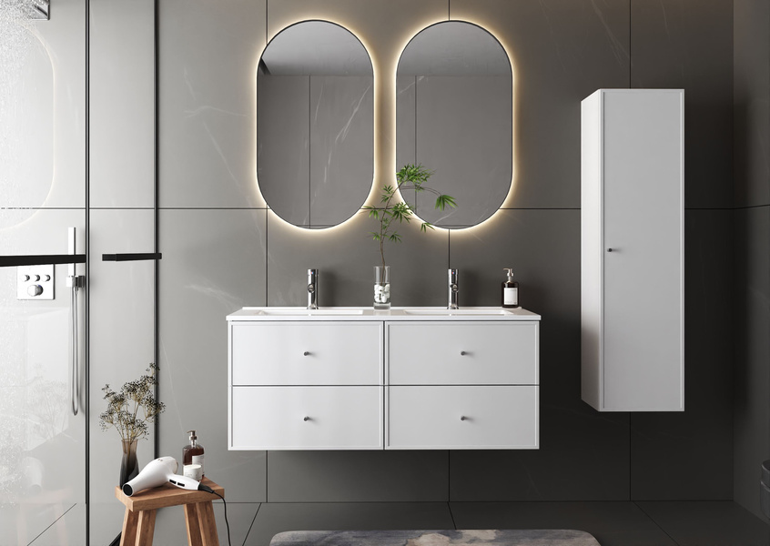 MARCO-03 - Słupek Wysoki 1-drzwiowy Biały Mat