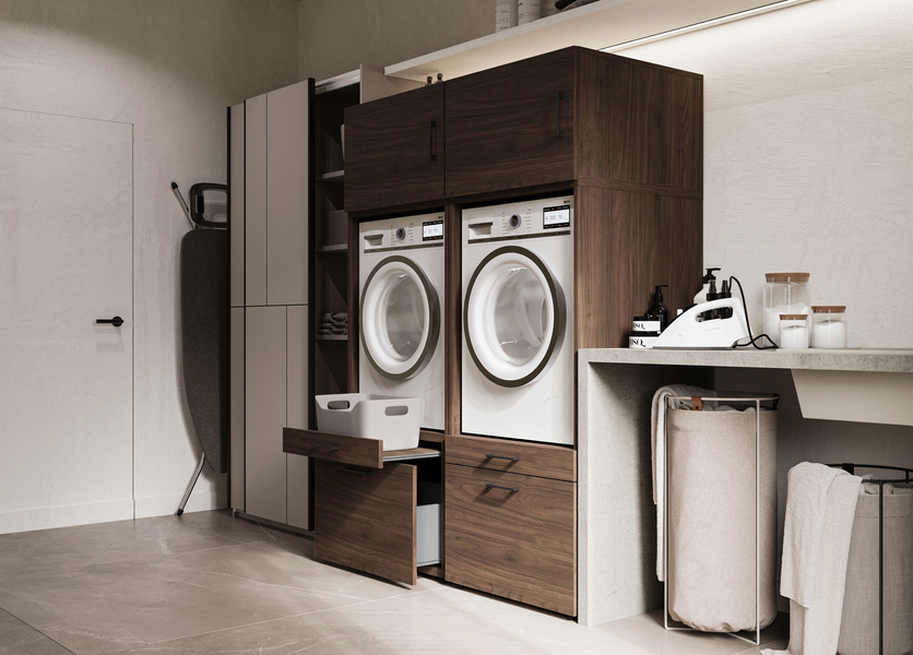 Aza - Zabudowa na Pralkę/Suszarkę 1S1P Orzech Villa