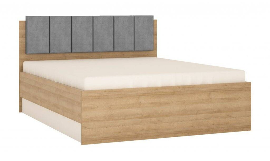 Lyon LYOZ04 - Łóżko 160 Z Podnośnikiem Dąb Riviera Jasne/Białe