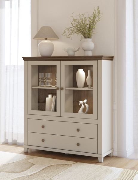 Evora WM - Komoda Wysoka 2D2S Beż Jasny Dąb Dunin