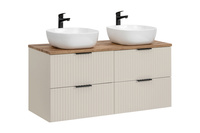 Zestaw z blatem oak i umywalkami Smile 120 cm Adel Cashmere 