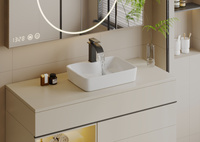 Umywalka Ceramiczna Nablatowa Lars 48 cm Biały Połysk