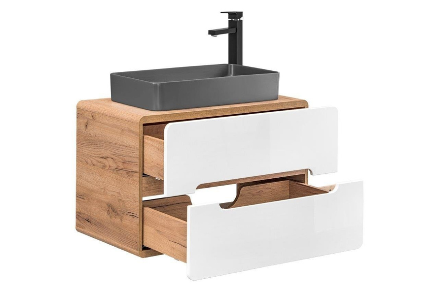 Szafka nastawna 80 cm Aruba + umywalka nastawna szara