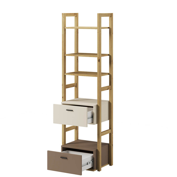 LENNY LY-03 - Regał 2S Dąb Artisan/Beż/Truflowy