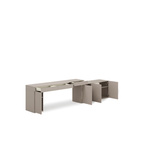 WOOW SET-WOS6L - Zestaw Komoda i Biurko Lewe/Kontenerek Szampański/Dąb Vincenza Bielona/Clay Grey