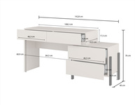 Jukon S - Toaletka Biurko 4S Kaszmir Czarne Metalowe Nogi