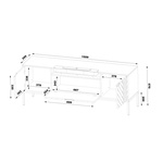 ASPEN-06 - Komoda RTV 3D z Soundbarem JBL i Oświetleniem LED Czarny Mat Złoty Stelaż