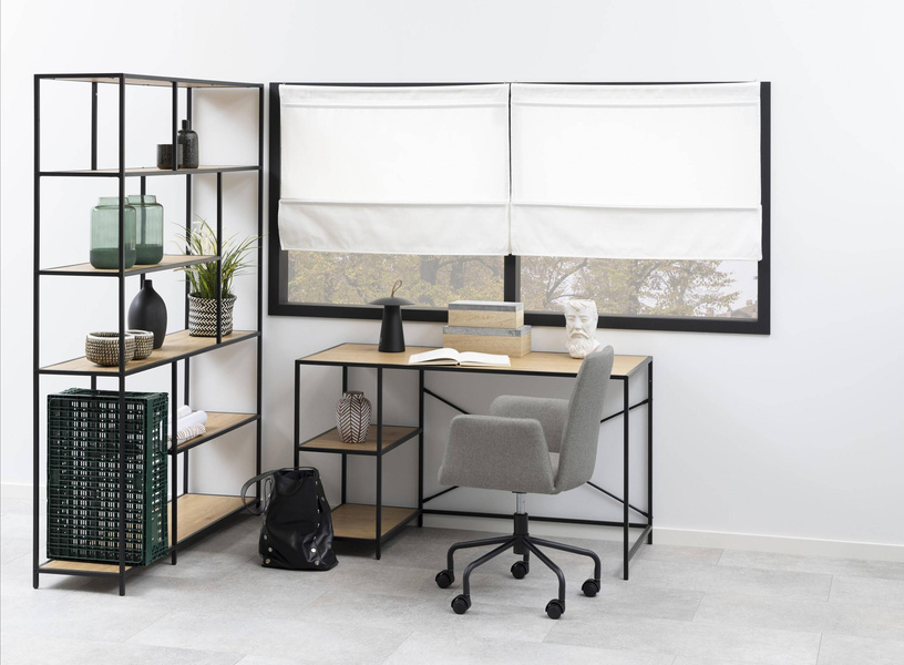 Actona Regał Na Książki Seaford Czarny Mat Dąb