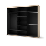 TREND TS-02 - Szafa 3-drzwiowa z Lustrem i LED Beż Piaskowy Czarny Mat