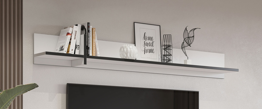 Cross - Półka Wisząca Biały Czarny Mat