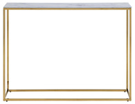 Konsola Alisma Blat Szklany Kryształowy Matowy Biały Nadruk Marmurow 110