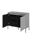 TREND TR-02 - Komoda 2-drzwiowa Z Oświetleniem Szara/Czarna