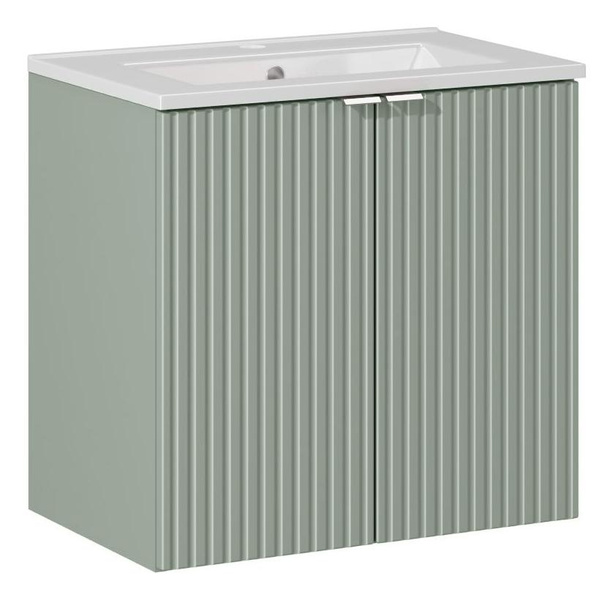 Szafka z umywalką 60 cm Line Reed Green z drzwiami 