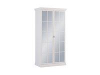 Lucca S2DL - Szafa 2-drzwiowa z Lustrem Biały Opal/Dąb Craft