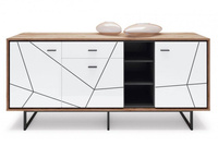 Brolo BROK06 - Komoda 3D1S Dąb Catania/Czarna Perła/Biała