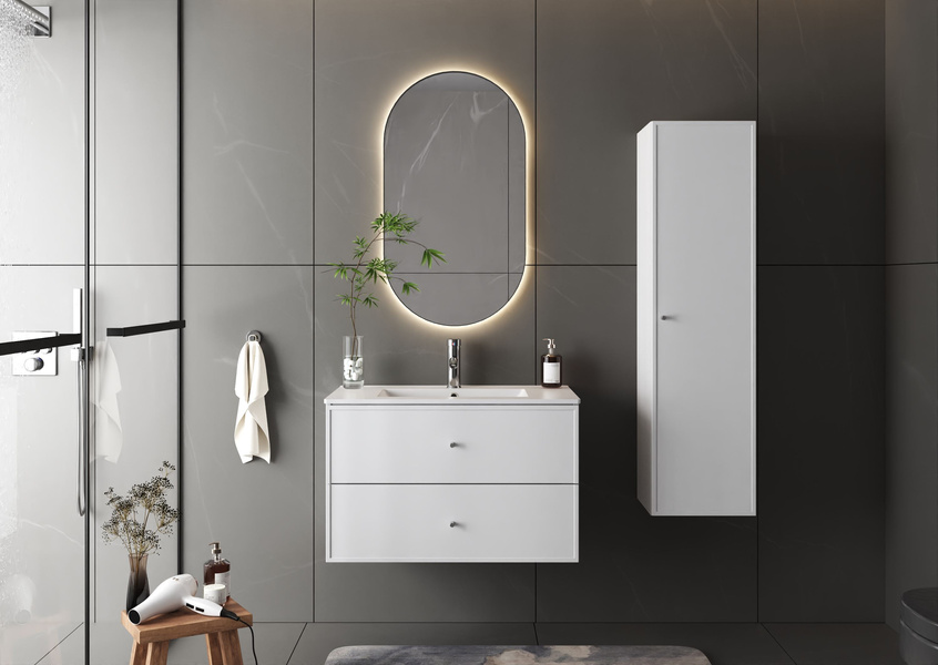 MARCO-03 - Słupek Wysoki 1-drzwiowy Biały Mat