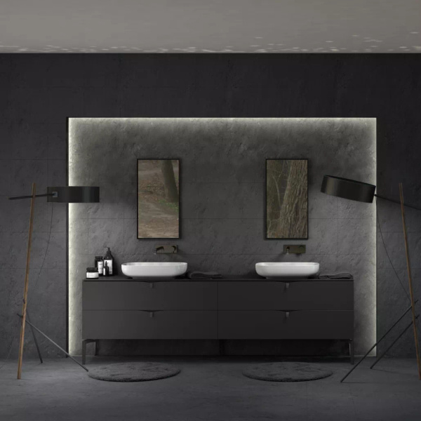 Oristo Szafka z umywalką 120 cm SIENA czarny mat