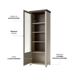 Evora WM - Witryna 1-drzwiowa Lewa Beż Jasny Dąb Dunin