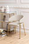 Actona Krzesło Z Podłokietnikiem Ann Beżowe Złote